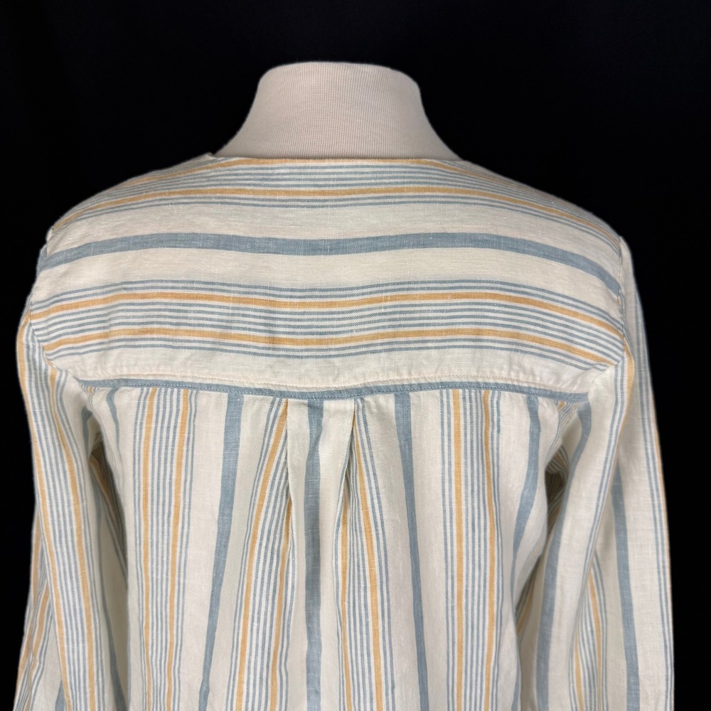 Faherty Beach Days 100% Linen Luciano Stripe Coastal Tunic Dress Sz S - Picture 7 of 14